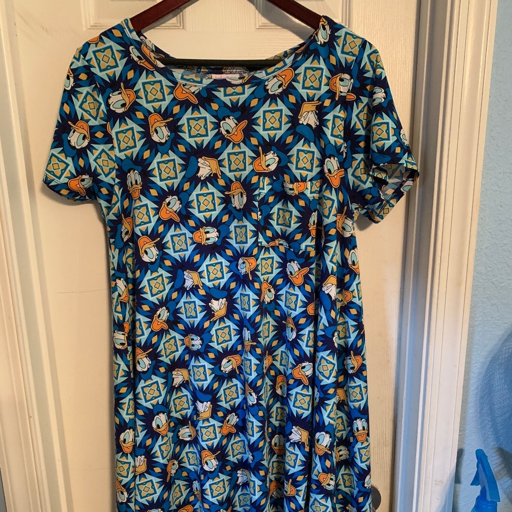 Lularoe Donald Duck Carly Dress Size M